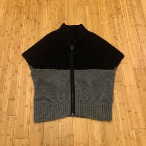 LOFT Black and Gray Wool Alpaca Women's Sweater